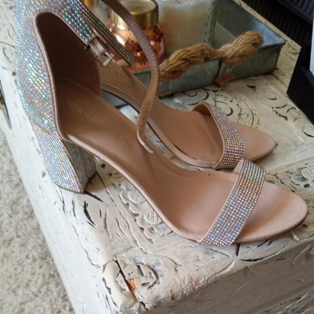 🆕⭐ Madden Girl blush rhinestone heel sandals